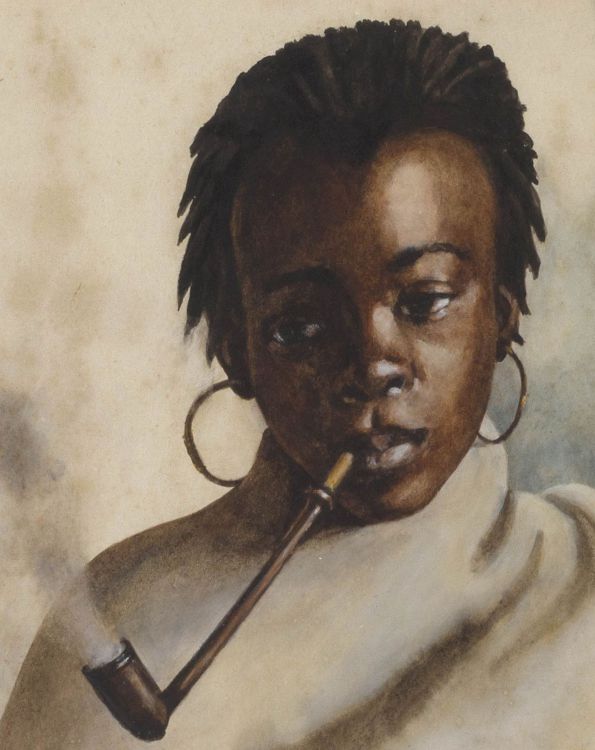 portrait-of-a-woman-smoking-a-pipe