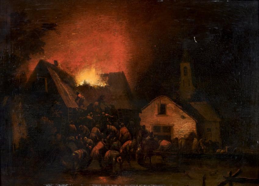 l-incendie-d-un-village-la-nuit