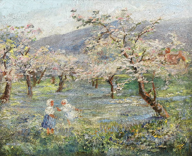 children-at-play-in-an-orchard