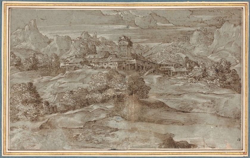 paysage-montagneux-avec-un-village-et-un-chateau
