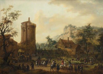 a-busy-village-scene