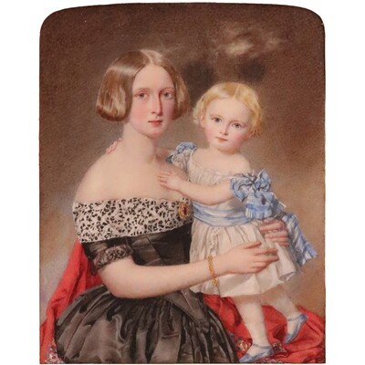 portrait-miniature-of-mrs-hay-and-her-daughter