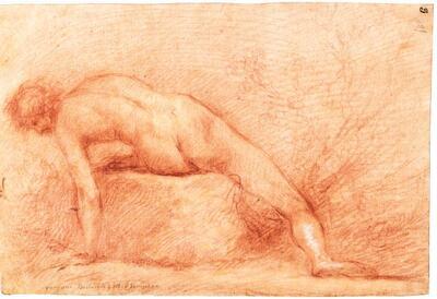 a-male-nude-leaning-to-one-side