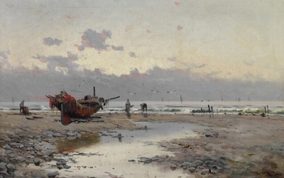 fishing-boat-and-people-on-the-beach