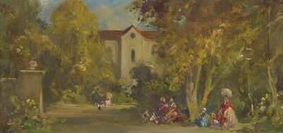 mothers-and-children-in-front-of-a-castle