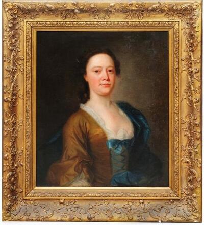 half-length-portrait-of-a-lady-wearing-a-brown-dress-with-blue-shawl