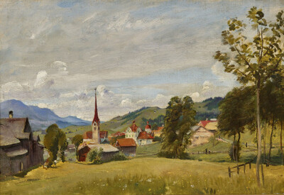 hugelige-sommerlandschaft-mit-einem-dorf