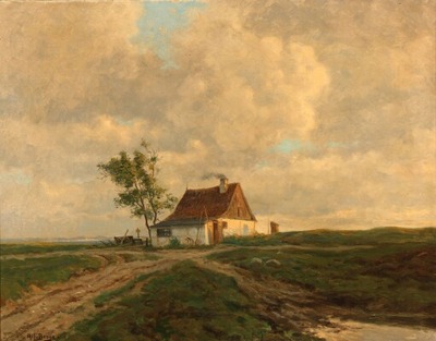 landscape-with-a-farmhouse-bathed-in-evening-light-in-the-distance-a-fiord
