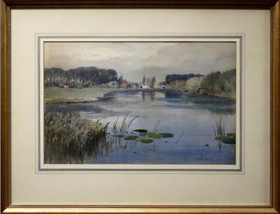 untitled-farm-houses-and-lily-pond