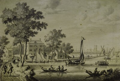 a-view-of-the-zwaenseiland-and-the-river-zwaenhals-rotterdam-the-sint-laurenskerk-beyond