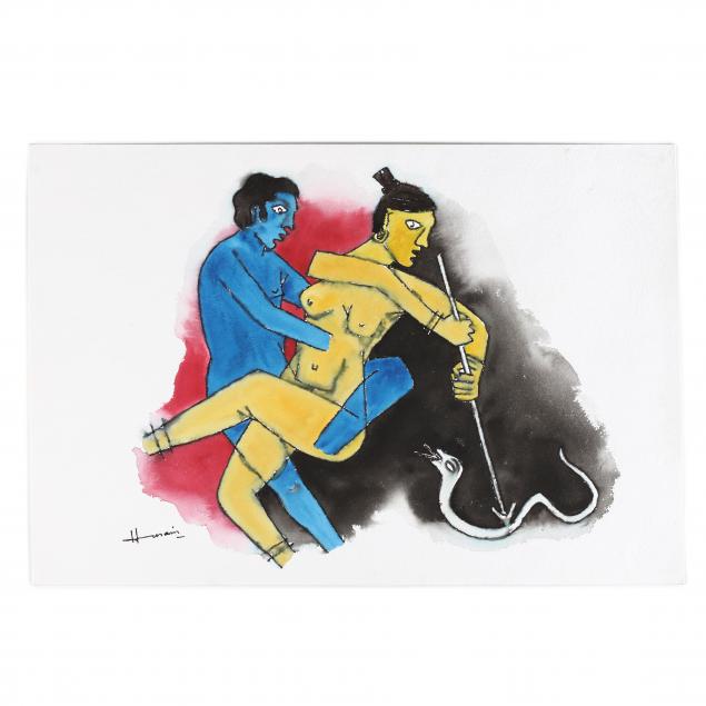 blue-man-and-yellow-lady-with-snake