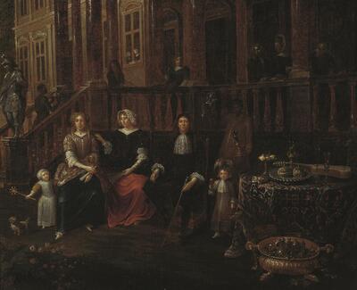 elegant-company-in-front-of-a-manor