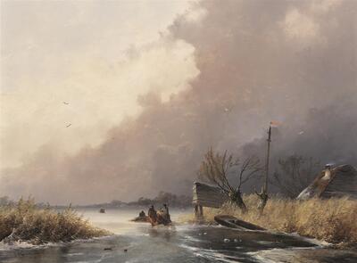 wood-gatherers-on-the-ice-on-a-windy-day