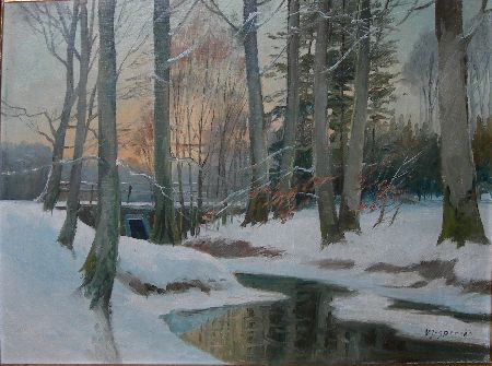 sunset-in-a-snowy-woodland-landscape