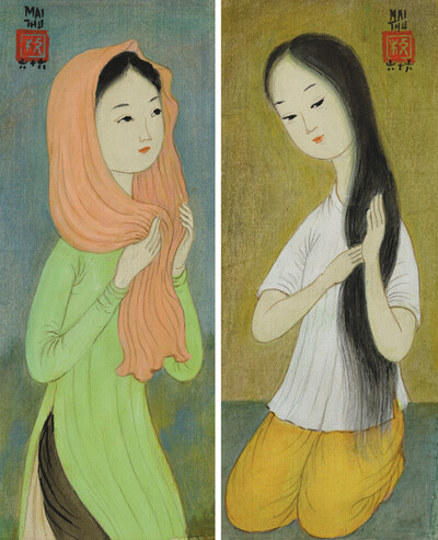 jeune-femme-a-la-a-charpe-rose-femme-au-pantalon-jaune-young-lady-in-a-rose-scarf-lady-in-yellow-trousers