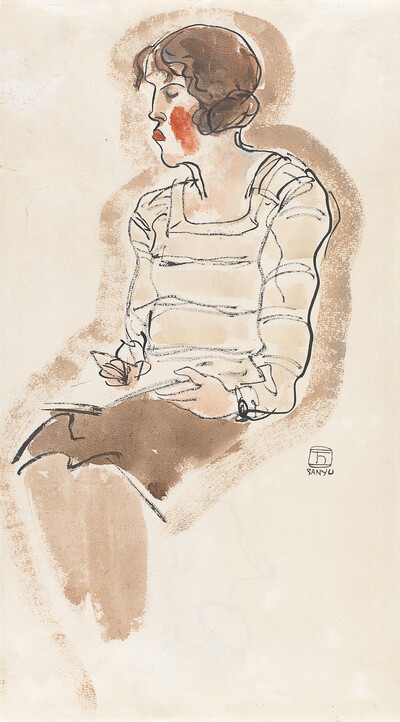 femme-a-la-blouse-raya-e-woman-with-striped-blouse